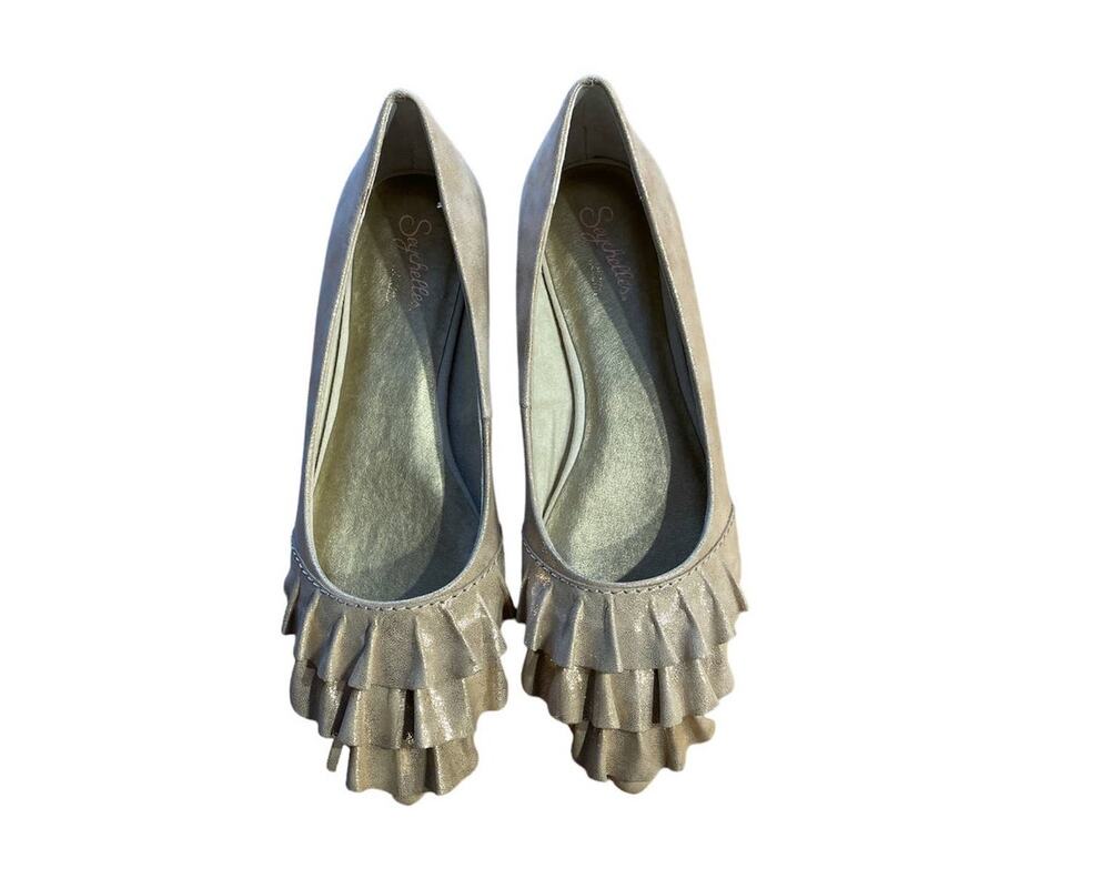 New Seychelles Anthropologie pointed toe flats gold metallic size 7.5